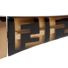 フェンディ ズッカ サングラス FS372AF ブラウン ゴールド プラスチック メッキ レディース FENDI 【中古】