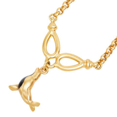 サルヴァトーレフェラガモ アザラシ モチーフ チェーン ネックレス ゴールド メッキ レディース Salvatore Ferragamo 中古