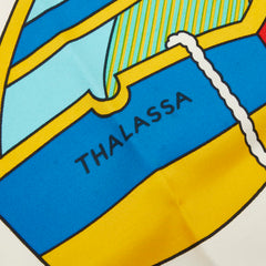 エルメス カレ90 THALASSA タラッサ スカーフ 大判 ホワイト系 マルチカラー シルク レディース HERMES 中古