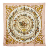 エルメス カレ90 LA PROMENADE DE LONGCHAMPS ロンシャンへの散歩 スカーフ 大判 マルチカラー シルク レディース HERMES 中古