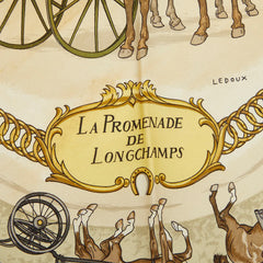 エルメス カレ90 LA PROMENADE DE LONGCHAMPS ロンシャンへの散歩 スカーフ 大判 マルチカラー シルク レディース HERMES 中古