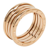 ブルガリ ピンクゴールド K18PG ピンクゴールド B-ZERO1 ビーゼロワン 4バンド リング 指輪 #60 メンズ BVLGARI 19号 中古
