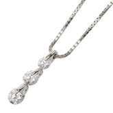 Pt900 プラチナ Pt850 プラチナ ダイヤモンド ダイヤ0.305ct ダイヤ0.566ct ダイヤ0.748ct 3連ダイヤ ペンダント ネックレス レディース 中古