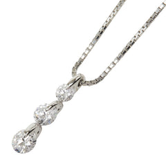 Pt900 プラチナ Pt850 プラチナ ダイヤモンド ダイヤ0.305ct ダイヤ0.566ct ダイヤ0.748ct 3連ダイヤ ペンダント ネックレス レディース 中古