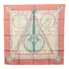 エルメス カレ90 La Musique des spheres 球体が奏でる音楽 スカーフ ピンク マルチカラー シルク レディース HERMES 中古