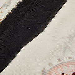 バーバリー ボトルキャップ 王冠 スカーフ 大判スカーフ ホワイト マルチカラー レディース BURBERRY 中古