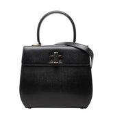 サルヴァトーレフェラガモ ガンチーニ ハンドバッグ 2WAY ショルダーバッグ AT-21 6172 ブラック レザー レディース Salvatore Ferragamo 中古