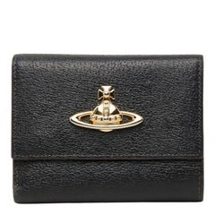 ヴィヴィアンウエストウッド EXECUTIVE 三つ折り財布 ブラック レザー レディース Vivienne Westwood 中古