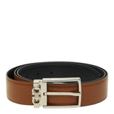 サルヴァトーレフェラガモ ダブルガンチーニ ベルト ブラウン レザー メンズ Salvatore Ferragamo 中古