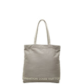 ルイ ヴィトン フォンダシオン トートバッグ ショルダーバッグ パリ限定 グレー コットンキャンバス レディース LOUIS VUITTON 中古