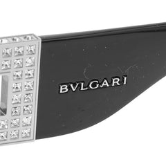 ブルガリ サングラス 8018-B ブラック シルバー プラスチック ラインストーン メタル レディース BVLGARI 中古
