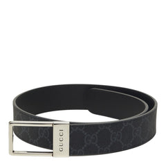 グッチ GGスプリーム ベルト サイズ70/20 722370 グレー キャンバス レザー メンズ GUCCI 中古