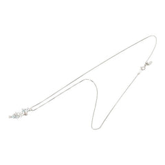 K18WG ホワイトゴールド ブルーダイヤモンド ダイヤモンド ブルーダイヤモンド/ダイヤモンド0.62ct フラワーモチーフ ペンダント ネックレス レディース 中古
