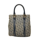 ディオール トロッター ハンドバッグ ネイビー キャンバス レザー レディース Dior 中古