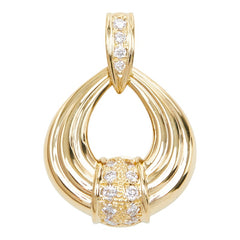 K18YG イエローゴールド ダイヤモンド ダイヤ0.36ct ペンダントトップ ネックレス レディース 中古