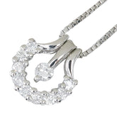 Pt900 プラチナ Pt850 プラチナ ダイヤモンド ダイヤ0.22ct ホースシューモチーフ 馬蹄 ダンシングストーン スウィング スイング ペンダント ネックレス レディース 中古