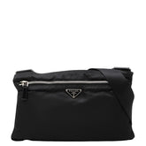 プラダ 三角ロゴプレート ショルダーバッグ ブラック ナイロン レディース PRADA 中古