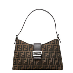 フェンディ ズッカ ワンショルダーバッグ 09161150001 ブラウン キャンバス レザー レディース FENDI 中古