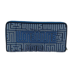 ロエベ メイズ ジップアラウンド 長財布 ロングウォレット ブルー ネイビー レザー メンズ LOEWE 中古
