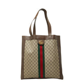 グッチ GGスプリーム オフィディア トートバッグ 519335 ベージュ ブラウン PVC レザー レディース GUCCI 中古
