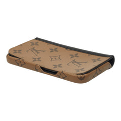 ルイ ヴィトン モノグラムリバース IPHONE 15 PRO フォリオ 携帯ケース M82892 ブラウン PVC レザー レディース LOUIS VUITTON 中古