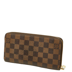 ルイ ヴィトン ダミエ ジッピーウォレット ラウンドファスナー 長財布 N60015 ブラウン PVC レザー レディース LOUIS VUITTON 中古