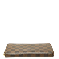 ルイ ヴィトン ダミエ ジッピーウォレット ラウンドファスナー 長財布 N60015 ブラウン PVC レザー レディース LOUIS VUITTON 中古