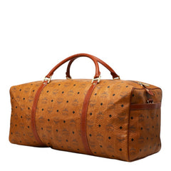 エム シー エム ヴィセトス ボストンバッグ ショルダーバッグ 2WAY ブラウン PVC レザー レディース MCM 中古
