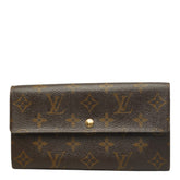 ルイ ヴィトン モノグラム ポシェット ポルト モネ クレディ 長財布 M61725 ブラウン PVC レディース LOUIS VUITTON 中古