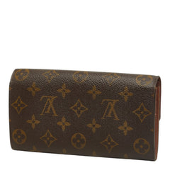 ルイ ヴィトン モノグラム ポシェット ポルト モネ クレディ 長財布 M61725 ブラウン PVC レディース LOUIS VUITTON 中古
