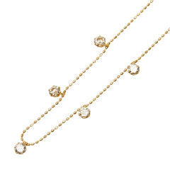K18YG イエローゴールド ダイヤモンド ダイヤ1.03ct ステーションネックレス ネックレス レディース 中古