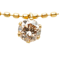 K18YG イエローゴールド ダイヤモンド ダイヤ1.03ct ステーションネックレス ネックレス レディース 中古