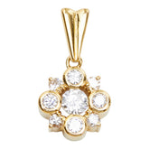 K18YG イエローゴールド ダイヤモンド ダイヤ0.34ct フラワーモチーフ ペンダントトップ ネックレス レディース 中古