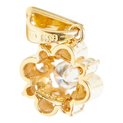 K18YG イエローゴールド ダイヤモンド ダイヤ0.34ct フラワーモチーフ ペンダントトップ ネックレス レディース 中古