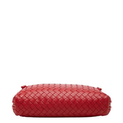 ボッテガヴェネタ イントレチャート 斜め掛け ショルダーバッグ レッド レザー レディース BOTTEGAVENETA 中古