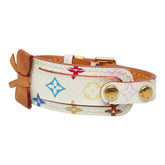 ルイ ヴィトン モノグラム マルチカラー ブラスレ ポルトアドレス ブレスレット M92594 ホワイト PVC レザー レディース LOUIS VUITTON 中古