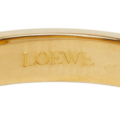 ロエベ Lロゴ ブレスレット バングル ゴールド レッド メッキ エナメル レディース LOEWE 中古