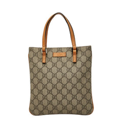 グッチ GGスプリーム ハンドバッグ ミニトートバッグ 114600 ベージュ オレンジ PVC レザー レディース GUCCI 中古
