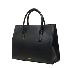 ヴェルサーチェ ヴィルトゥス ハンドバッグ ショルダーバッグ 2WAY ブラック レザー レディース VERSACE 中古