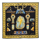 エルメス カレ90 TUTANKHAMUN ツタンカーメン スカーフ ブラック シルク レディース HERMES 中古