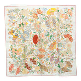 エルメス カレ90 花咲く織物 Fleurs et Papillons de Tissus スカーフ ホワイト マルチカラー シルク レディース HERMES 中古