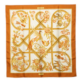 エルメス カレ90 Caraïbes カリブ鳥 スカーフ ブラウン系 シルク レディース HERMES 中古