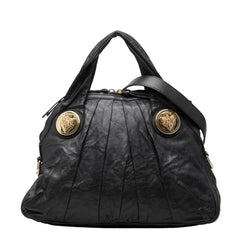 グッチ ヒステリア ハンドバッグ ショルダーバッグ 2WAY 197019 ブラック ゴールド レザー レディース GUCCI 中古