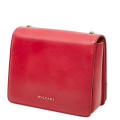 ブルガリ ブルガリブルガリ 斜め掛け チェーン ショルダーバッグ レッド ピンク系 レザー レディース BVLGARI 中古