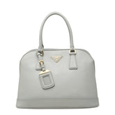 プラダ 三角ロゴプレート ハンドバッグ BN2567 ブルーグレー系 レザー レディース PRADA 中古