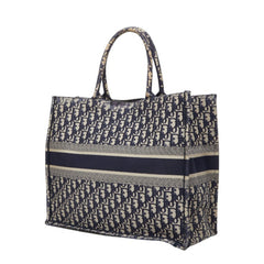 ディオール オブリーク ブックトート トートバッグ ハンドバッグ ネイビー キャンバス レディース Dior 中古