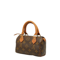 ルイ ヴィトン モノグラム ミニ スピーディ ハンドバッグ M41534 ブラウン PVC レザー レディース LOUIS VUITTON 中古