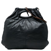 マルニ ハンドバッグ ショルダーバッグ 2way ドローストリング ブラック レザー レディース MARNI 中古