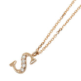 ダイヤモンド K18PG ピンクゴールド ダイヤ0.04ct イニシャルモチーフ(S) ネックレス レディース 中古