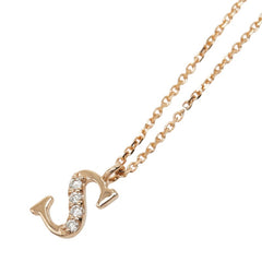 ダイヤモンド K18PG ピンクゴールド ダイヤ0.04ct イニシャルモチーフ(S) ネックレス レディース 中古